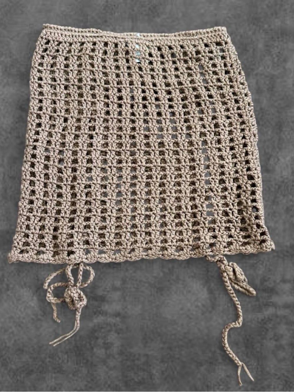Tan Crochet Mini Skirt - Picture 3 of 5